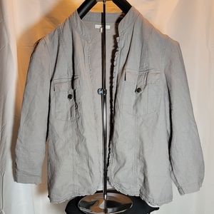 #1224 Maurices size 0 ruffle front linen look jacket/blaser.